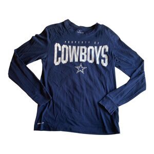 Dallas Cowboys NFL Men's Size Small Nike Dri-Fit Long Sleeve T-Shirt Navy Blue